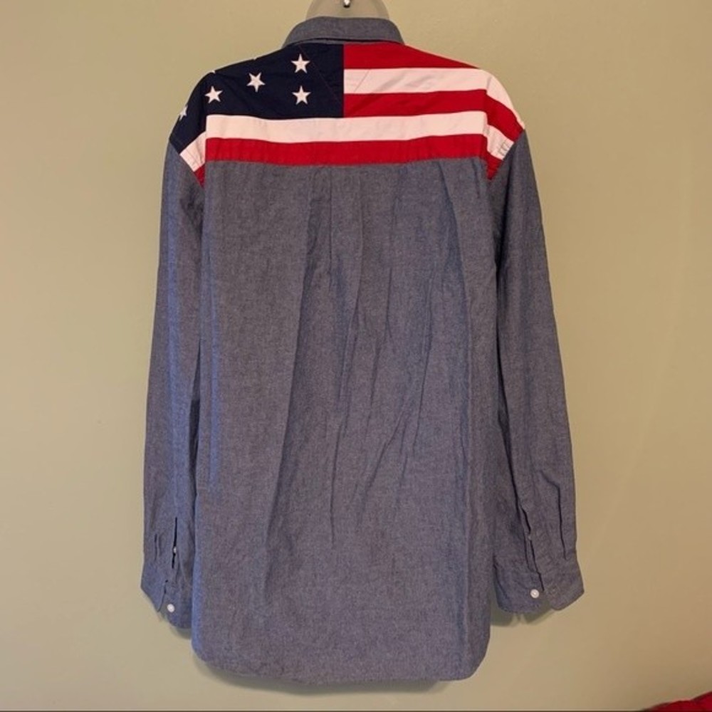 Tommy Hilfiger 100% Linen American Flag Shirt